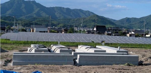 岩国市蓄電所　基礎施工後画像